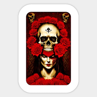 Skull Queen Goth Art Sticker